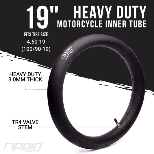 100/90-19 (4.10 x 19) Heavy Duty 19" Motorcycle Inner Tube - 3mm Thick - Howling Moto