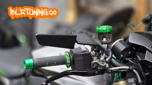 BLR TUNING Perch-Mounted Stealth Winglet Mirrors – Black Aluminum UNIVERSAL FIT - Howling Moto