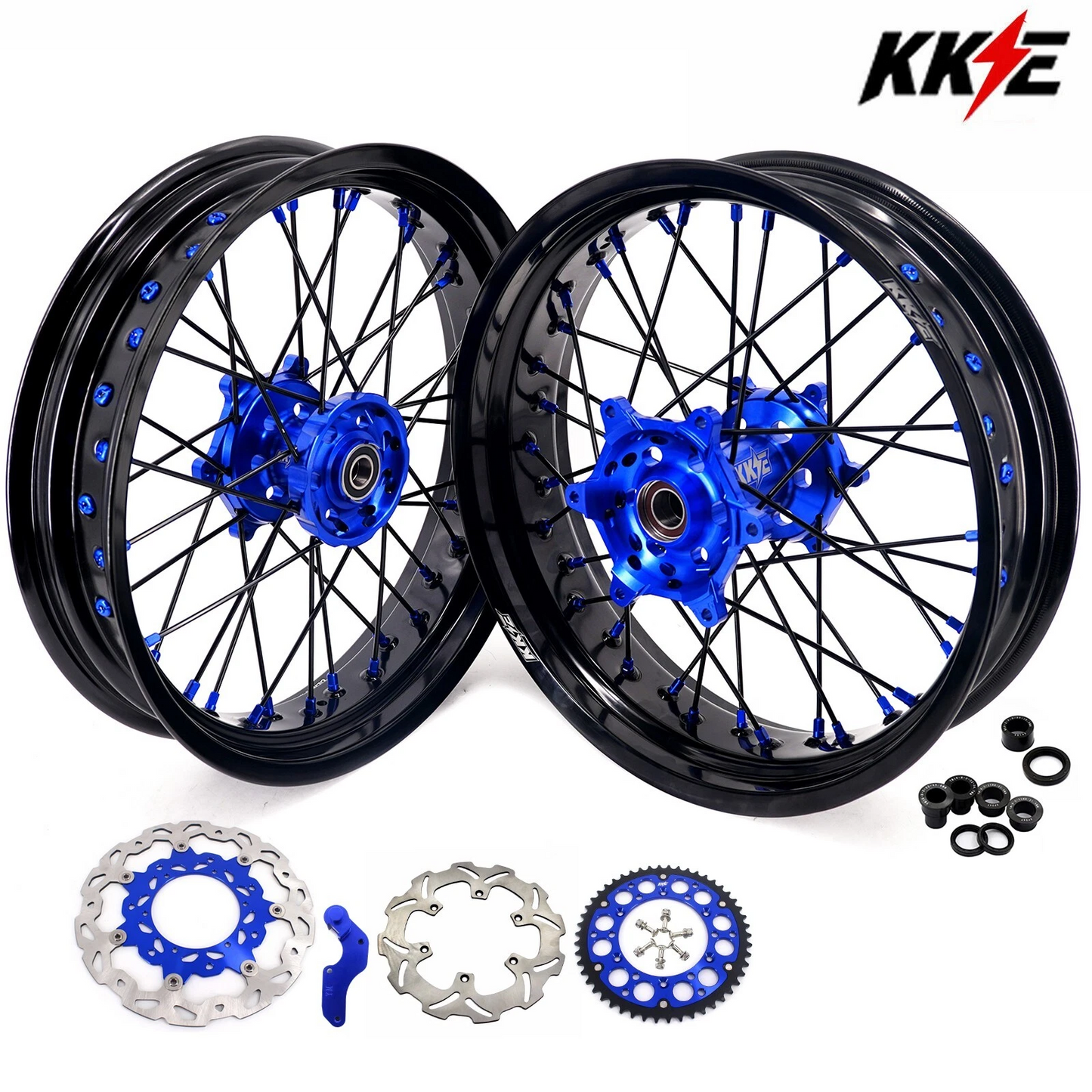 KKE 3.5/4.25*17" Supermoto Wheels Rims For YAMAHA WR250F 2001-2019 WR450F 2003-2018 - Howling Moto