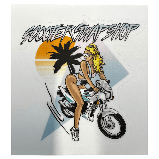 Uzi Chick KissCut Sticker - Howling Moto