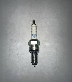 NGK CR9EH-9 spark plug for Honda with OEM No. 7502 / 98059-59916, showing the metal thread and ceramic insulator.