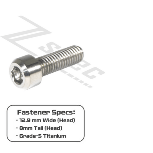 ZSPEC M8-1.25x20mm Socket Cap SHSC Fastener/Bolt, Titanium Grade-5, Per Each - Howling Moto