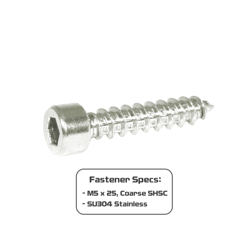 ZSPEC M5x25mm Coarse Socket-Head Socket Cap SHSC Fasteners, Stainless, 10-Pack - Howling Moto