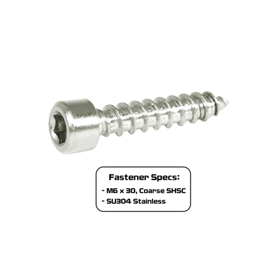 ZSPEC M6x30mm Coarse Socket-Cap SHSC Fasteners, Stainless, 10-Pack - Howling Moto