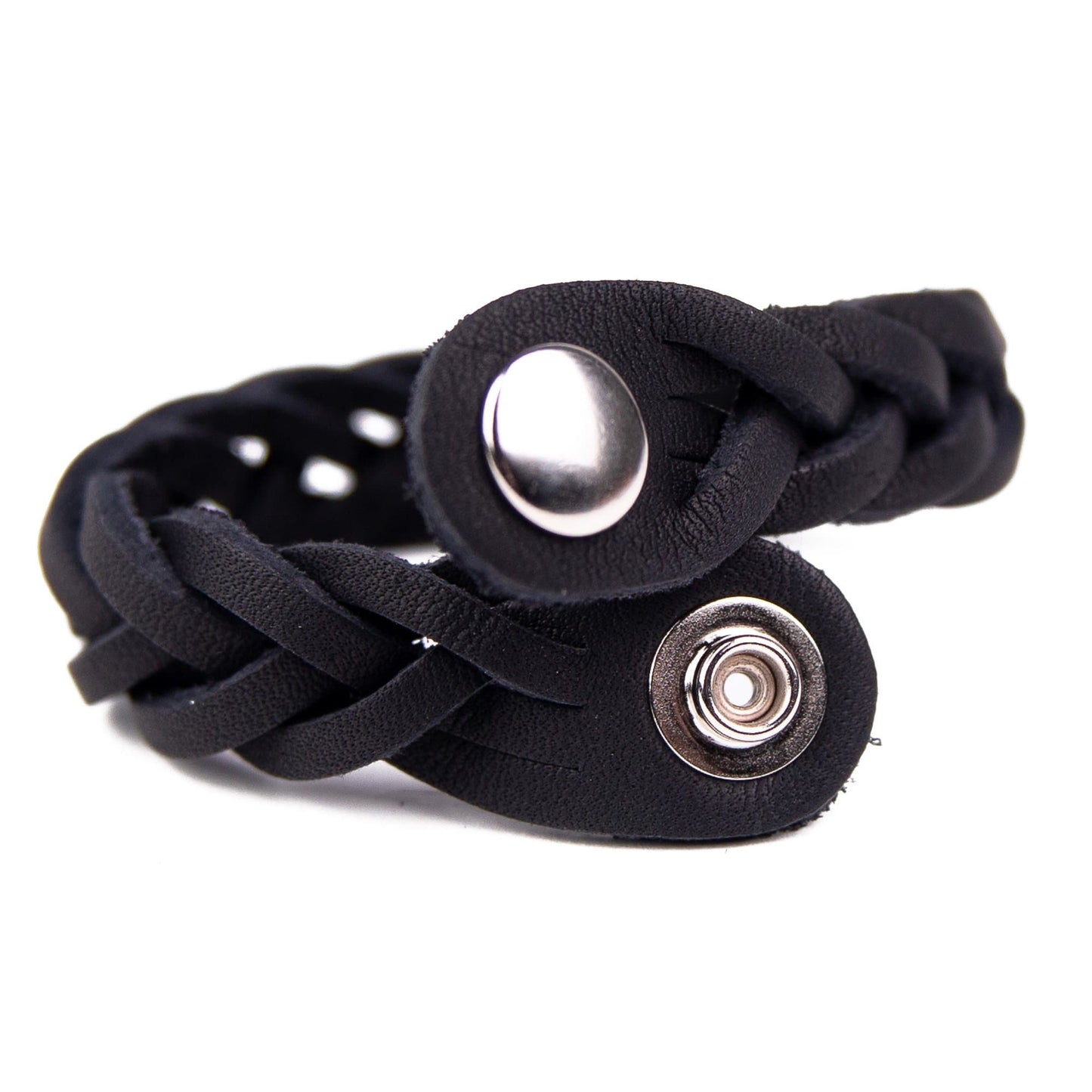Leather Trinity Braid Bracelet - Howling Moto