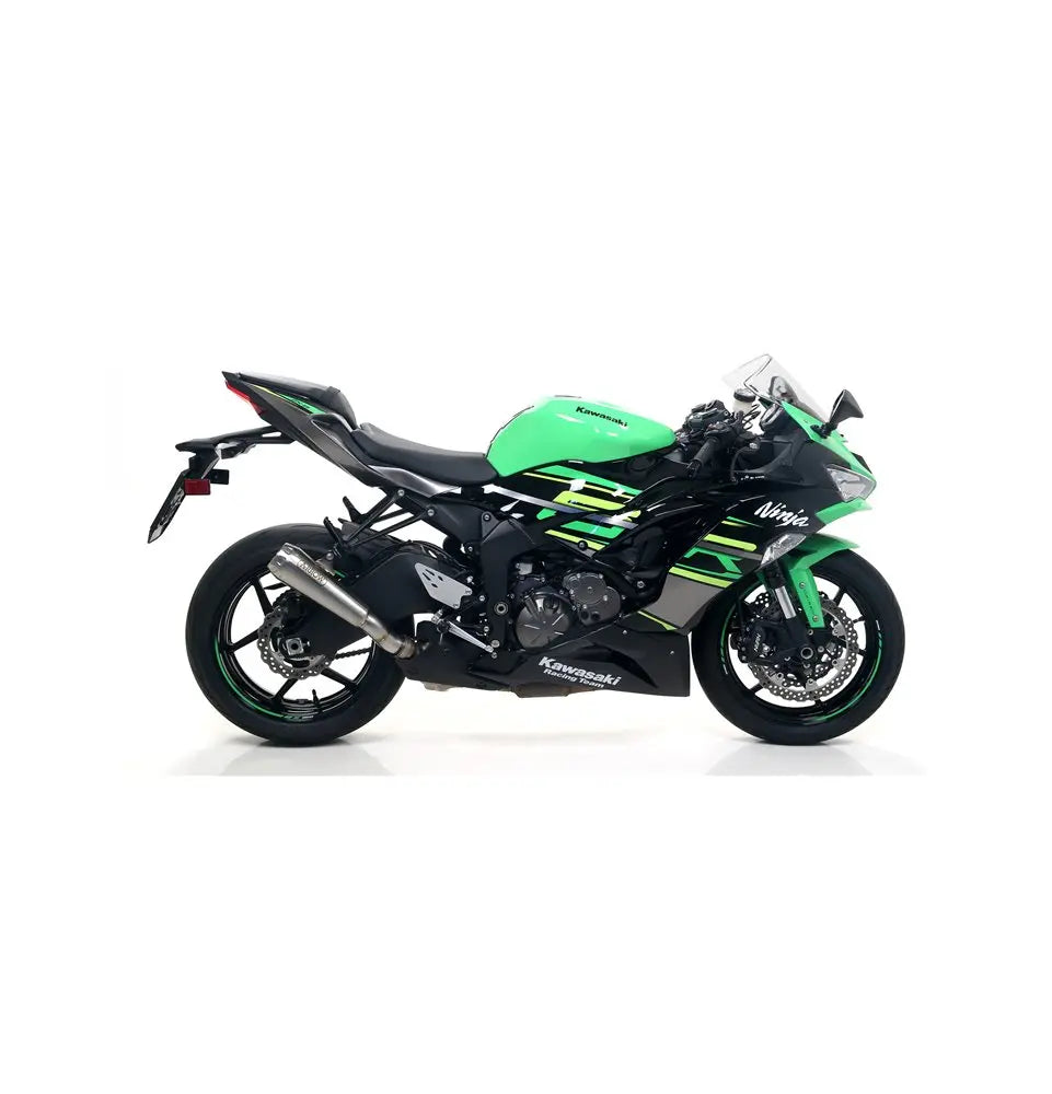 Bill's Exhausts Arrow Pro-Race slip-on titanium exhaust for Kawasaki ZX-6R 2009-2025, sport motorcycle exhaust system.