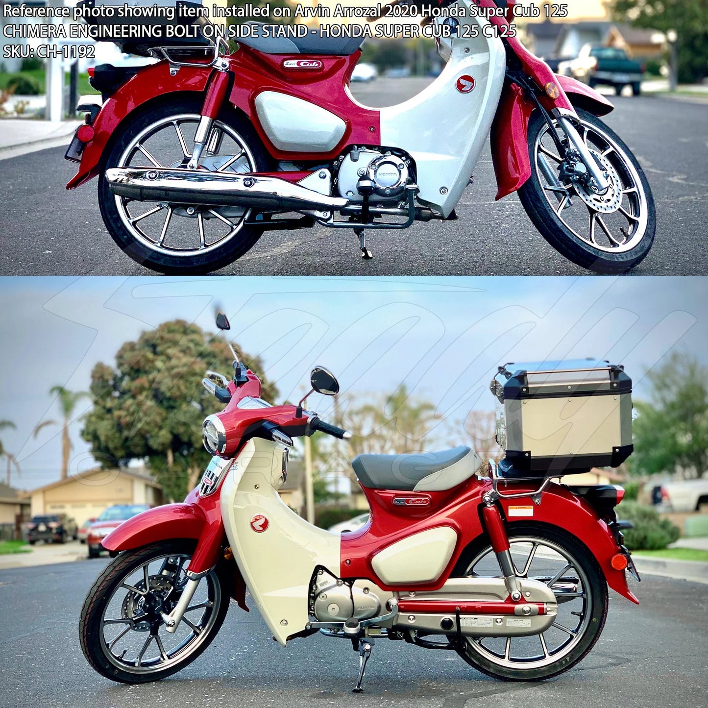 Chimera Engineering V2 Bolt On Side Stand/Kickstand - Honda Super Cub 125 C125 (ALL YEARS) - Howling Moto