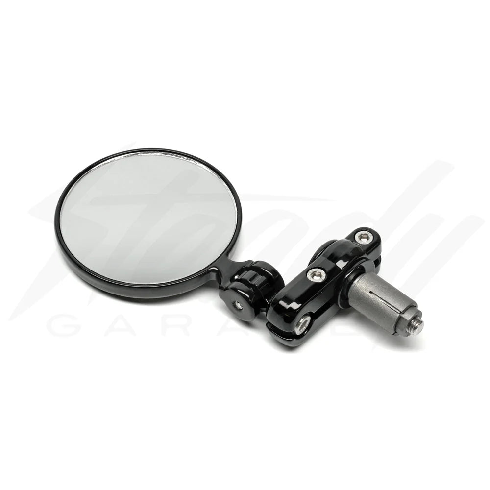 3" Round Folding Handle Bar End Mirror - Howling Moto