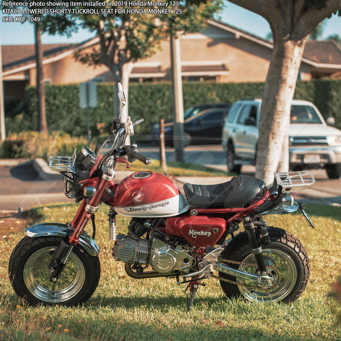 Kitaco Lowered Shorty Tuckroll Seat for Honda Monkey 125 - Howling Moto