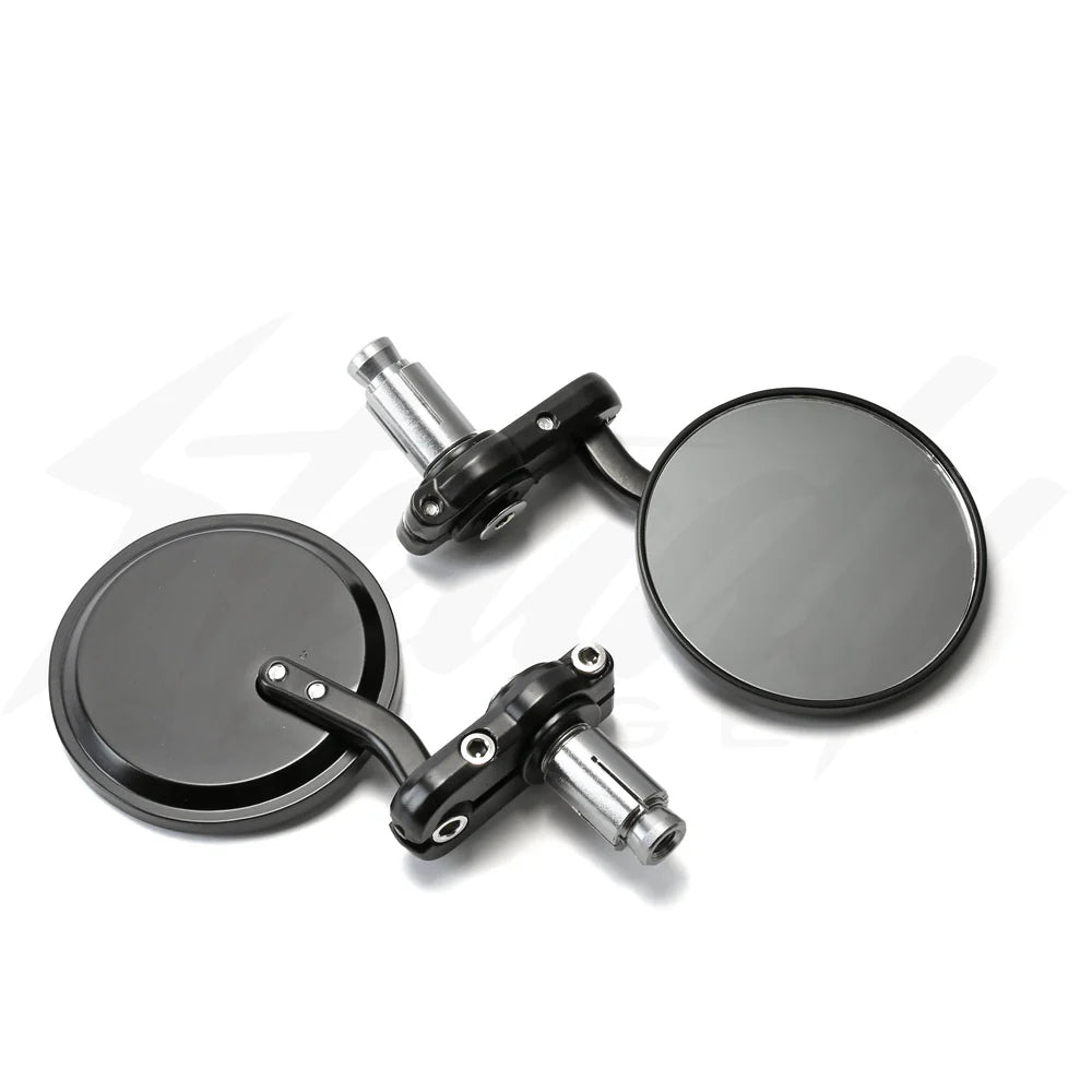 Universal Pair Bar End Round Mirrors 3" - Howling Moto