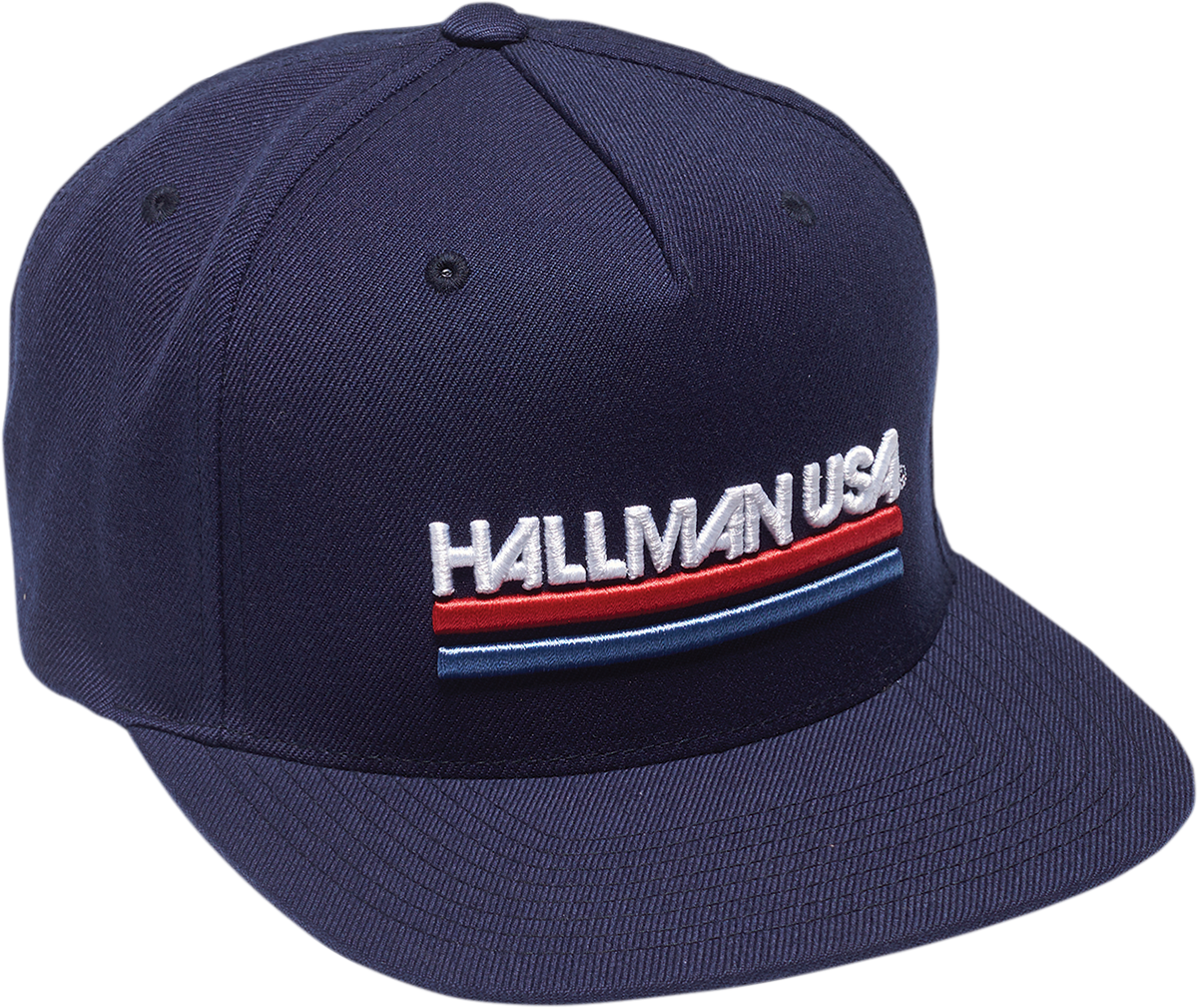 THOR Hallman USA Navy hat with adjustable strap and embroidered Thor logo, part number 2501-3675, on a neutral background.