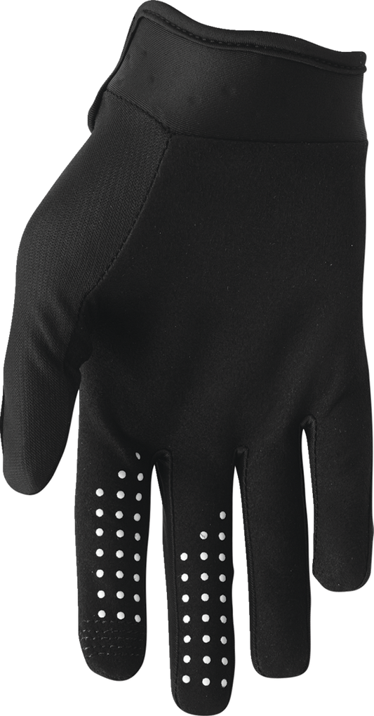 Black THOR Launchmode XP motorcycle gloves in 2XL with durable construction and comfortable fit, featuring reinforced palms and adjustable cuffs.