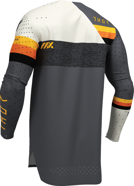 Charcoal and white THOR Sportmode League Jersey in small size, featuring sleek design and breathable fabric for active wear.