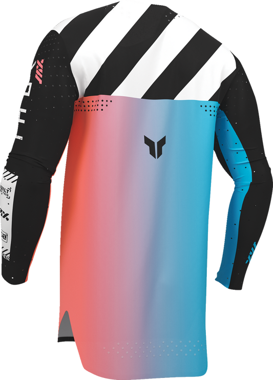 Black THOR Sportmode Synth Jersey in 2XL, featuring a sleek design and durable fabric for motocross riding.