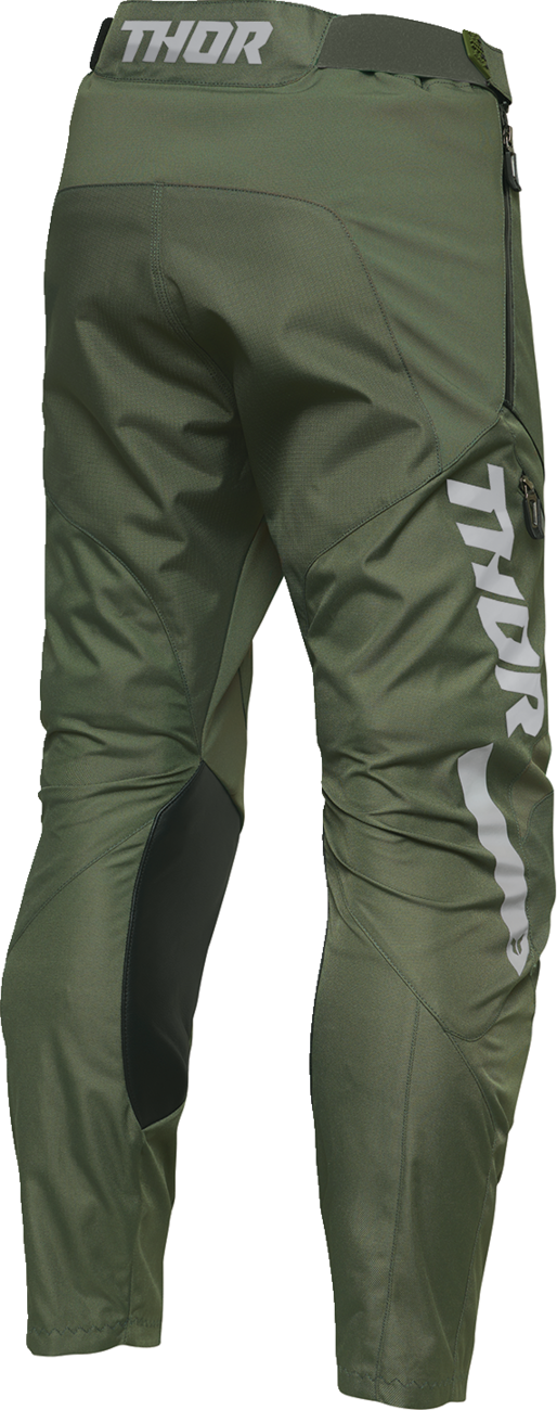 THOR Terrain In-the-Boot Pants in army charcoal color, US size 36, designed for durability and outdoor activities.