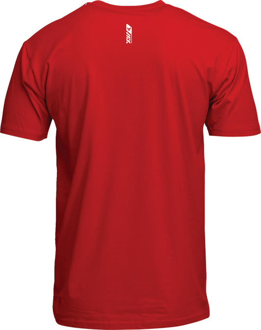 Red THOR Trax T-Shirt in 2XL with screen printed THOR logo on front, casual fit, made of comfortable fabric.