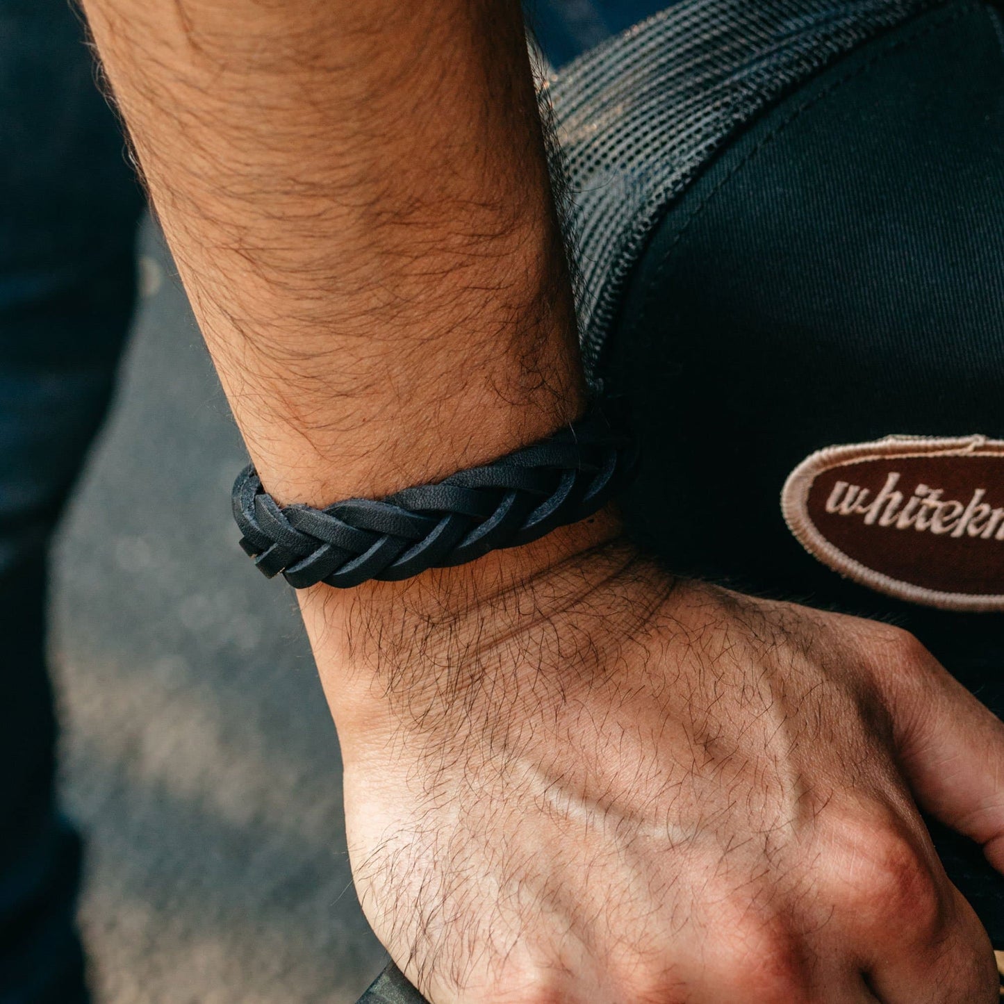 Leather Trinity Braid Bracelet - Howling Moto