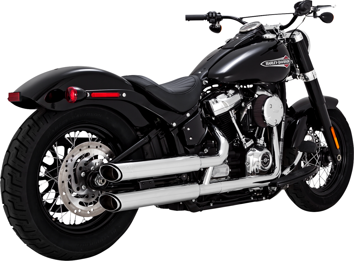 VANCE & HINES, Vance & Hines 3-Inch Twin Slash Chrome Slip-On Muffler with PCX Technology - Part 16376