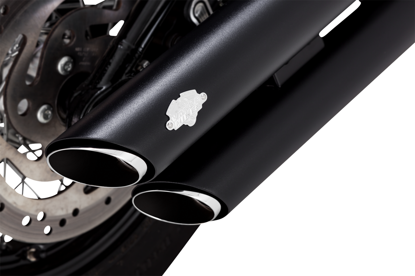 VANCE & HINES, Vance & Hines 3-Inch Twin Slash Slip-On Mufflers with PCX Technology – Black, Part 46376