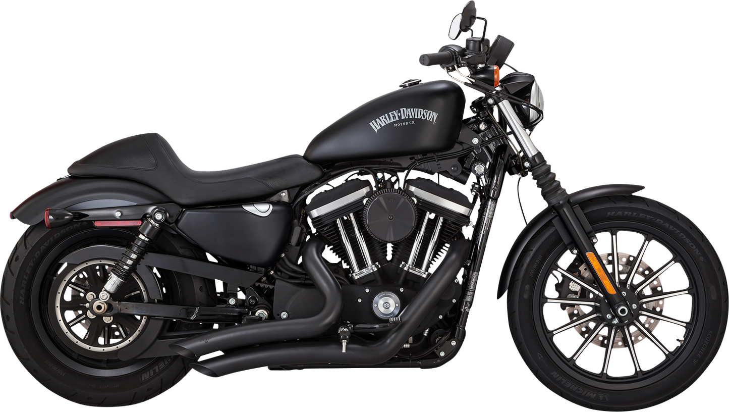 VANCE & HINES Big Radius exhaust system with PCX technology in black, designed for motorcycle performance and style.