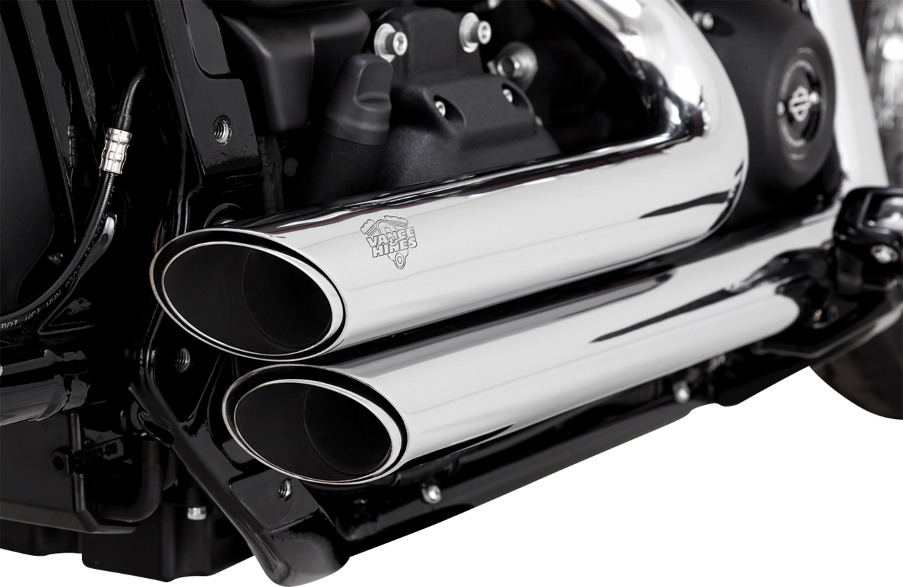 Vance & Hines Shortshots Staggered PCX Chrome exhaust system for motorcycles, featuring chrome finish and compact design.
