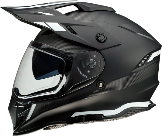 Z1R Range Helmet Uptake Black and White, 2XL size, shown from the front with helmet straps and ventilation details.