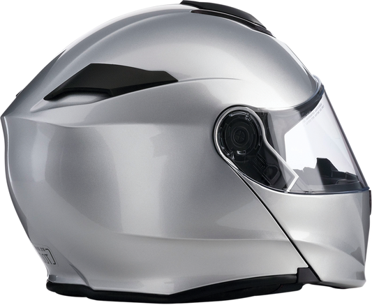 Silver Z1R Solaris Modular Helmet in 4XL size, featuring a sleek design and adjustable visor for safety and comfort.