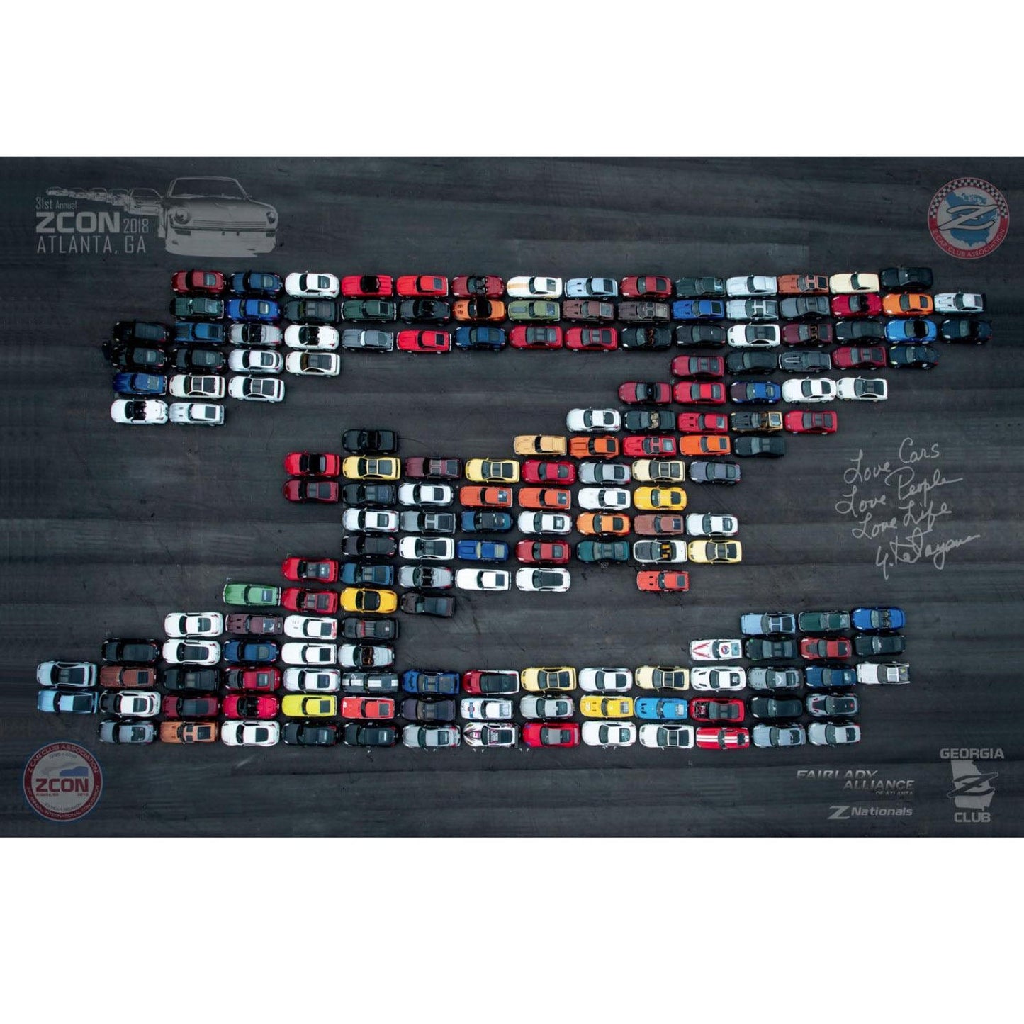 ZCON 2018 "Road Atlanta Z Picture" Enthusiast-Cars Poster - Atlanta, GA - 24" x 36" Size - Howling Moto