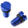 Blue ZETA FF air valve cap screw for KYB and SHOWA suspension, shown in a pack of two on a clean background.