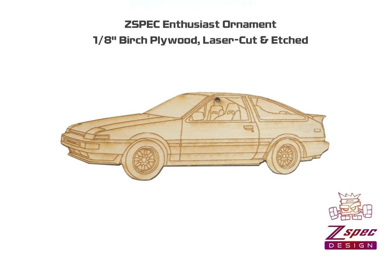 ZSPEC Laser-Engraved Wood Ornament, Style: Toyota Corolla (AE86), ~5" - Howling Moto