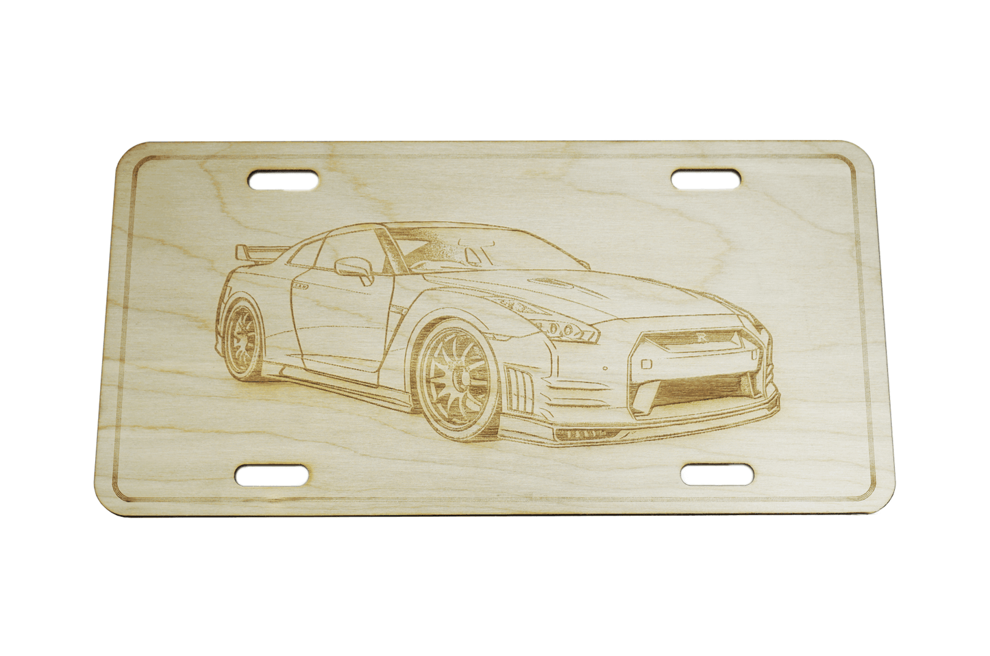 ZSPEC Nissan GTR R35 License Plate, Birch, Ornament for Office, Garage or Man-Cave - Howling Moto