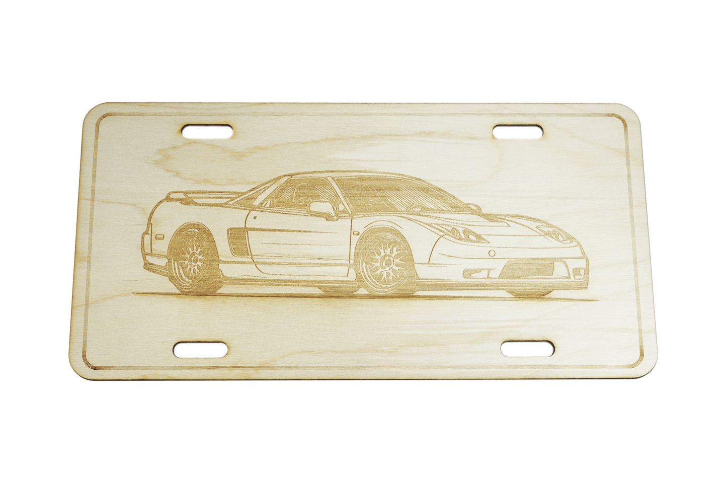 ZSPEC Acura NSX Sports Car License Plate, Birch, Ornament for Office, Garage or Man-Cave - Howling Moto
