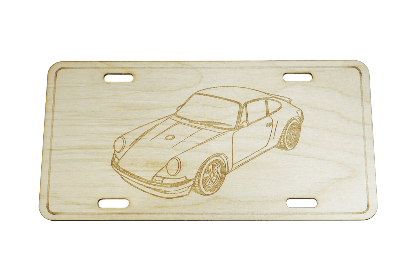 ZSPEC Classic Porsche 911 License Plate, Birch, Ornament for Office, Garage or Man-Cave - Howling Moto