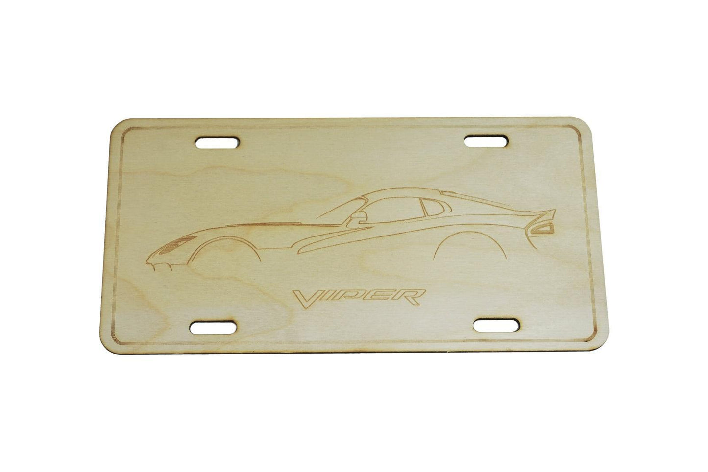 ZSPEC Dodge Viper SRT Silhouette License Plate, Birch, Ornamental - Howling Moto