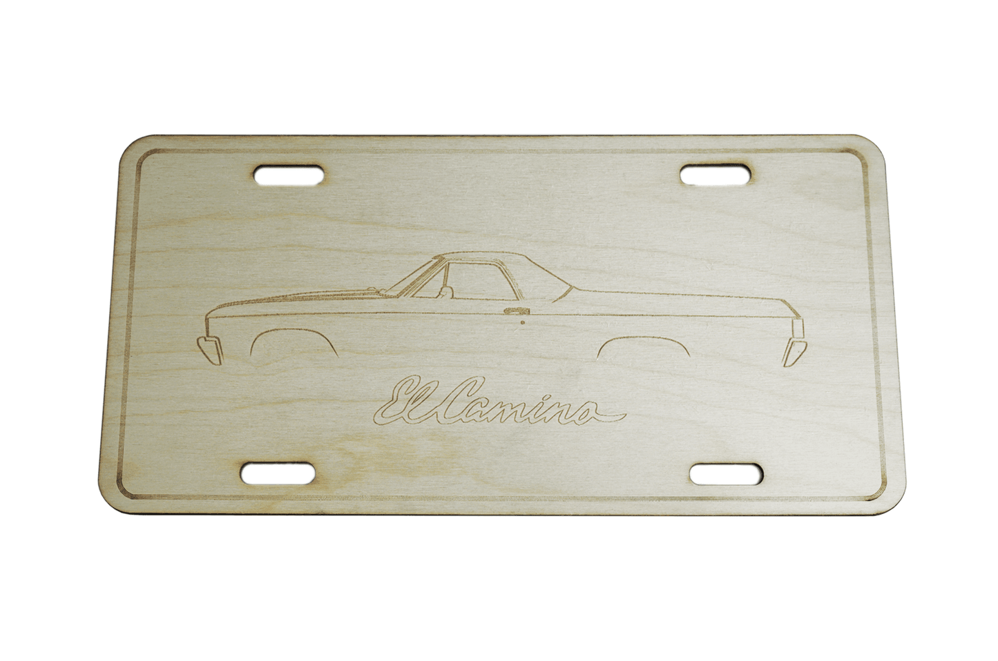 ZSPEC Chevy El Camino License Plate, Birch, Ornament for Office, Garage or Man-Cave - Howling Moto