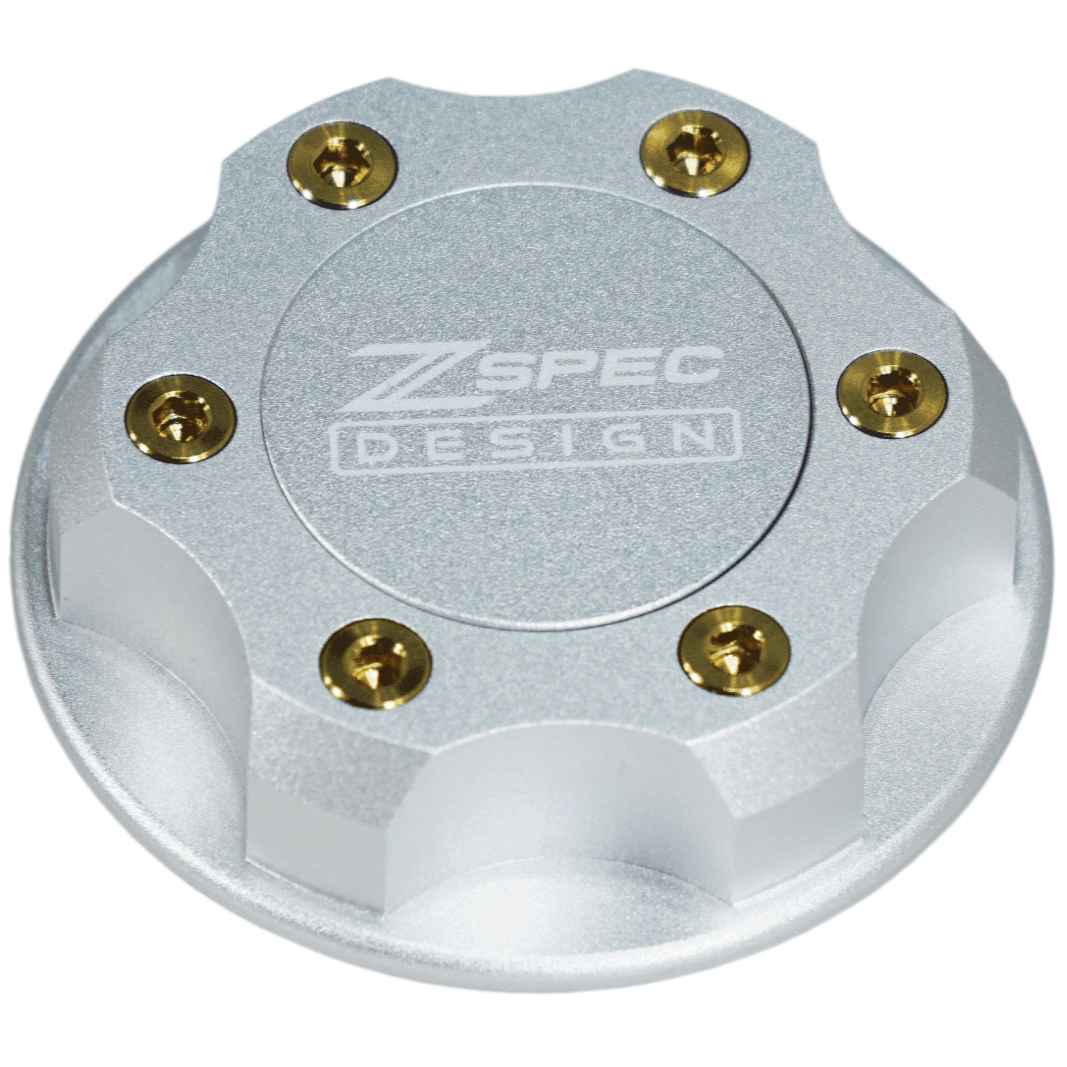 ZSPEC Billet Oil Filler Cap for Nissan/Infiniti/Datsun, Silver Cap w/ Titanium Accents - Howling Moto