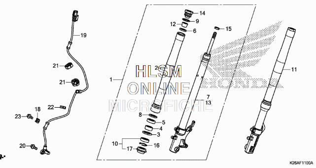 Honda Grom Front Suspension Parts 2017-2020 - Howling Moto