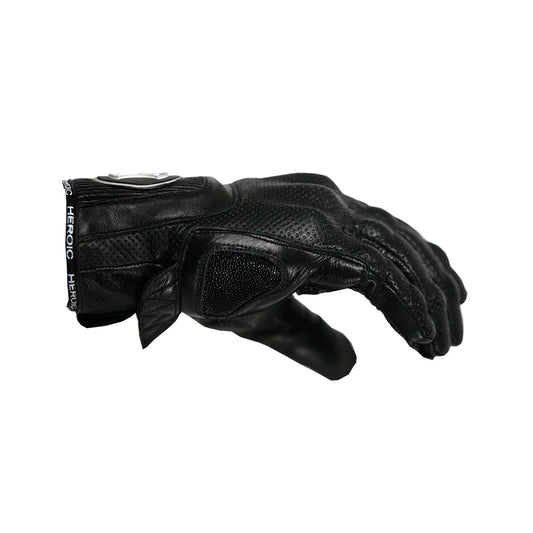 HEROIC ST-R Pro FTR Covered Knuckle Shorty Gloves - Black - Howling Moto