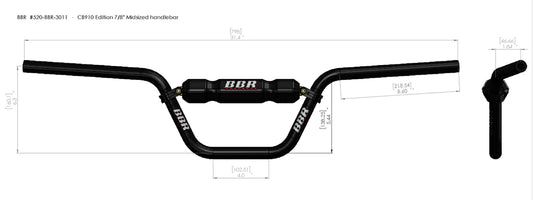 CB910 Edition Handlebar Only, 7/8" Midsize, Black - Howling Moto