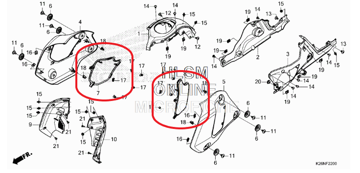 Honda Grom Shroud Insert 2022-2024 | Genuine OEM Side Panel Trim