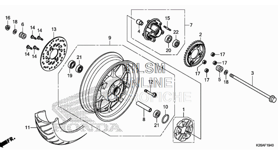 Honda Rear Wheel Grom 2017-2020 - Howling Moto