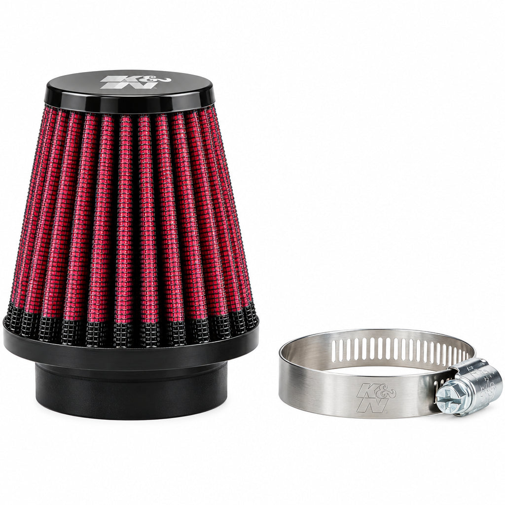 K&N Universal Round Tapered Type Clamp-On Air Filter - 49MM - Howling Moto