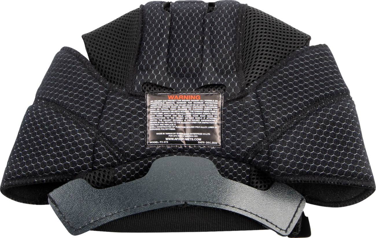 Black AFX FX-37X Liner helmet from Bill's Exhausts, small size, shown inside view with padding and lining details.