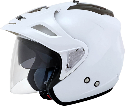 Bill's Exhausts AFX FX-50 helmet in pearl white, XS size, featuring a sleek aerodynamic design and secure strap system.