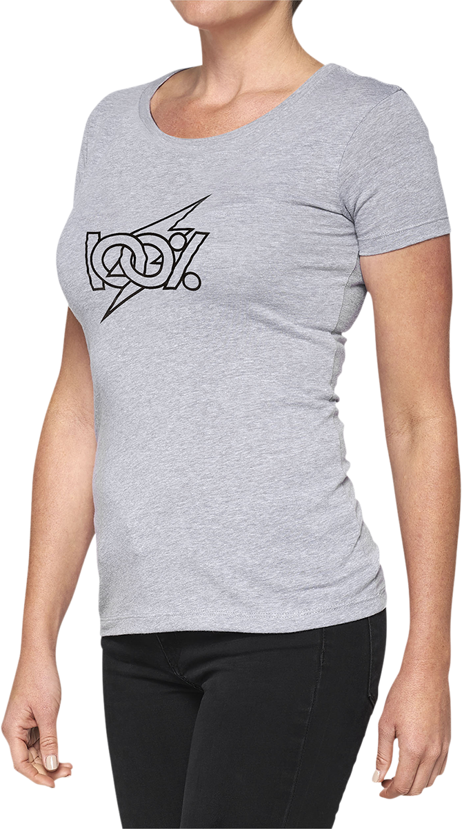 100% Women's Fioki T-Shirt - Heather Gray - Small 28107-188-10 - Howling Moto