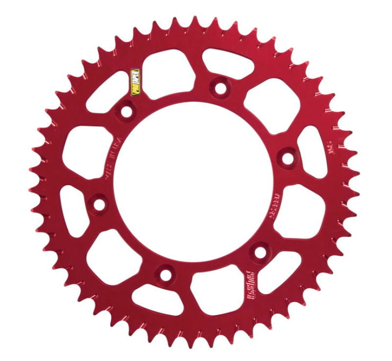 ProTaper, ProTaper Honda Rear Red Sprocket - 49 Teeth | CNC Machined, Self-Cleaning Mud Groove Design