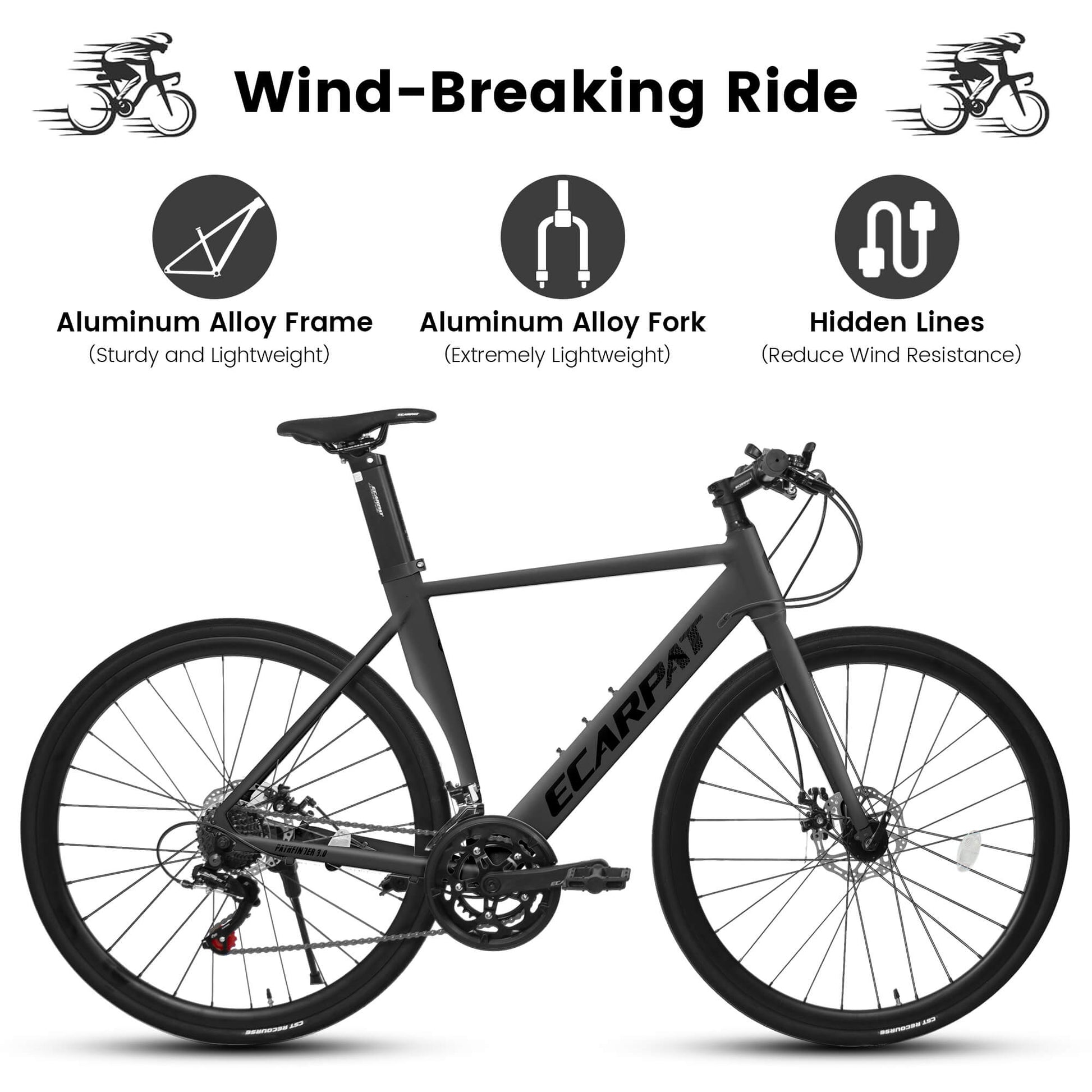 Hycline Ecarpat ZFA 700×32C bicycle tire mounted on a wheel, showcasing its tread pattern and sidewall details.