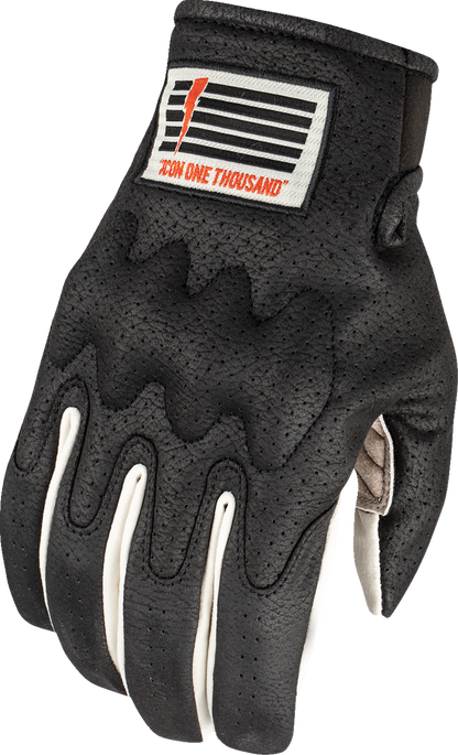 Black ICON Airform Slabtown™ gloves by Bill's Exhausts in small size, featuring durable construction and comfortable fit.