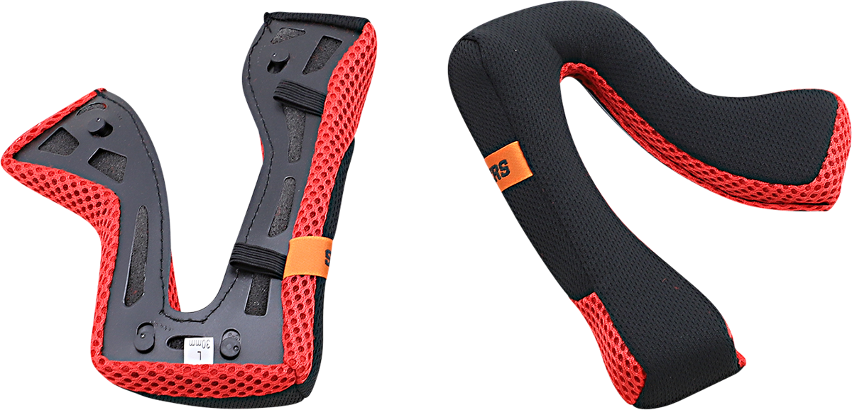 Alpinestars SM5 gray helmet cheek pads in large size, showing close-up view of padded interior for motorcycle helmet fit and comfort.