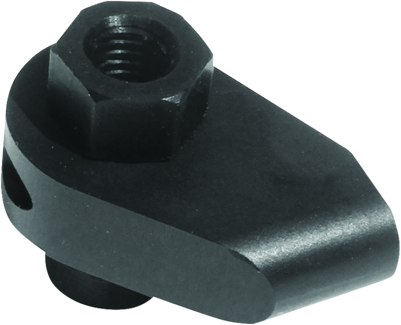 Kuryakyn M6 internal threaded nut for Atto and Kellermann motorcycle lighting installation, shown in close-up on black background.